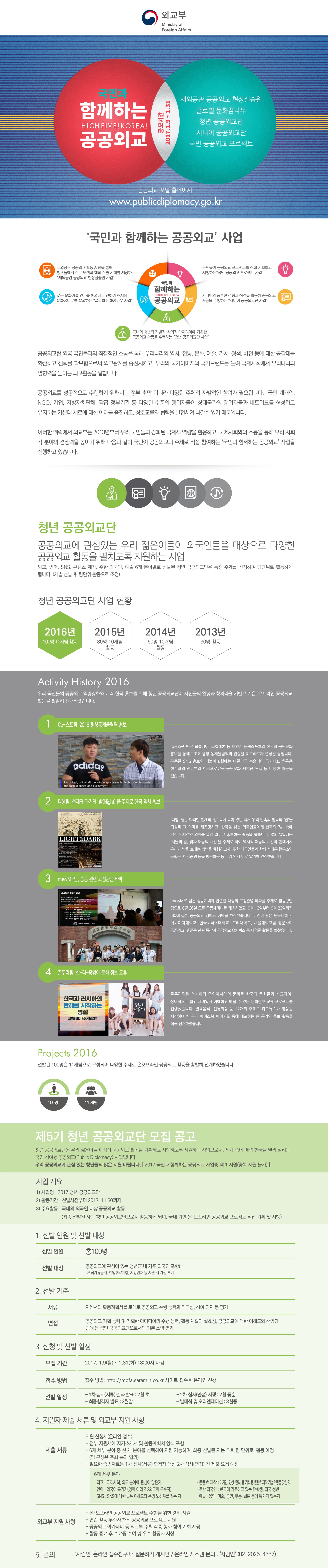 [2017 국민과 함께하는 공공외교] 청년공공외교단 모집