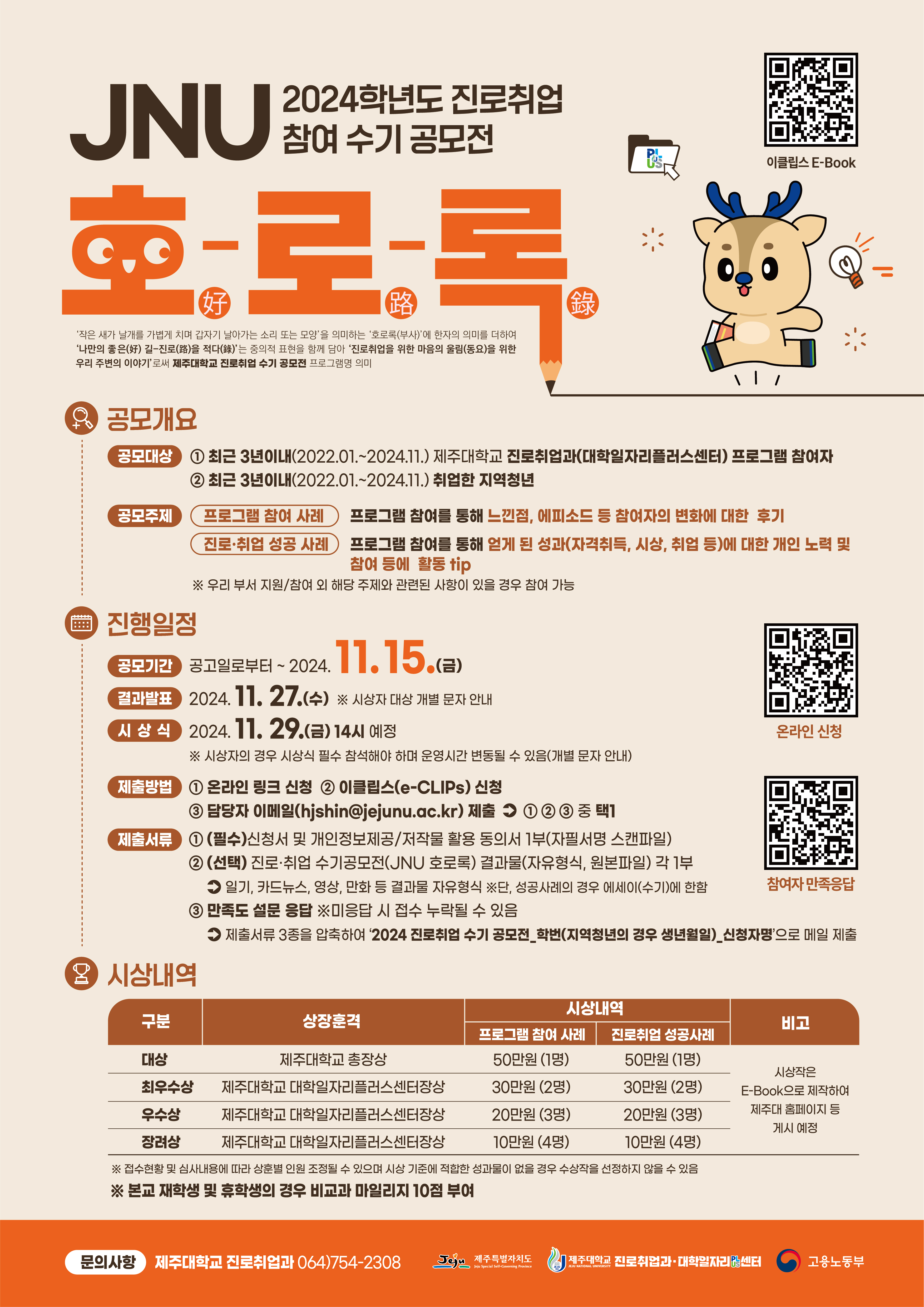 제주대, 하반기 진로취업수기공모전 ‘JNU 호 로 록’ 개최