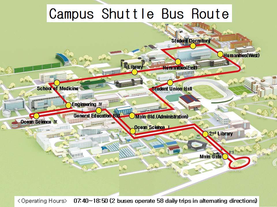 Inter-campus and library bus routes and timetables updated