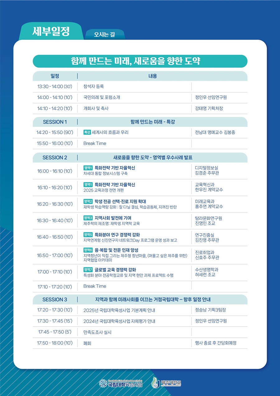 제주대 국립대학육성사업단, 2024 국립대학육성사업 성과 확산 포럼 개최